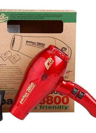 Фен parlux 3800 ecofriedly ceramic & ionic red - профессиональный 2100w