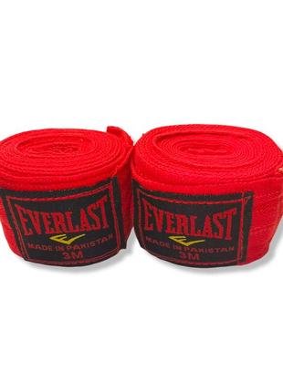 Бинт боксерский everlast пара красный 3 м