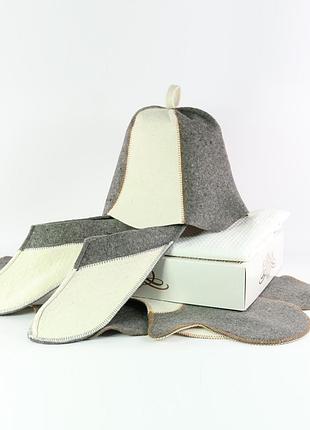 Подарунковий набір для лазні та сауни luxyart "комбі" 5 предметів (n-153)