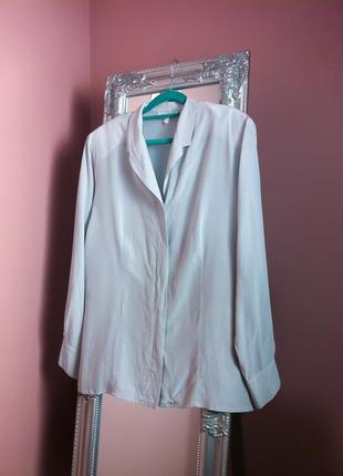 Шикарная светло-серая винтажная шелковая блуза verse by peter hahn