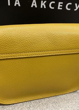 Сумка кожаная чёрная  сумка женская сумка шкіряна через плече жовта італійська сумка7 фото