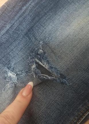 Темно-сині рвані джинси для вагітних/скинії з дірками/завужені/h&m benim6 фото