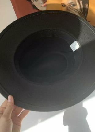 Шляпа федора фетровая  черная2 фото