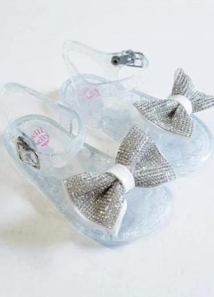 Фирменные силиконовые сандалии босоножки мыльныцы блестящие для принцессы 17 см1 фото