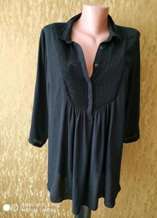 Базова, чорна блузка - туніка для вагітних/офіс/h&m mama1 фото
