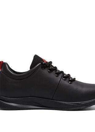 Чорні чоловічі шкіряні кросівки rebok