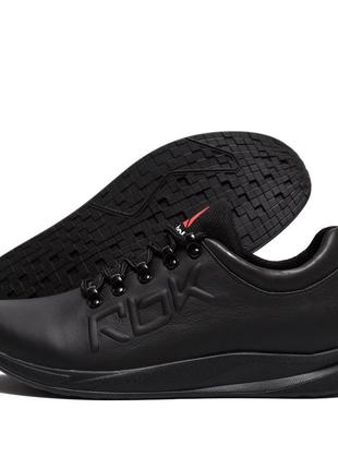 Чорні чоловічі шкіряні кросівки rebok