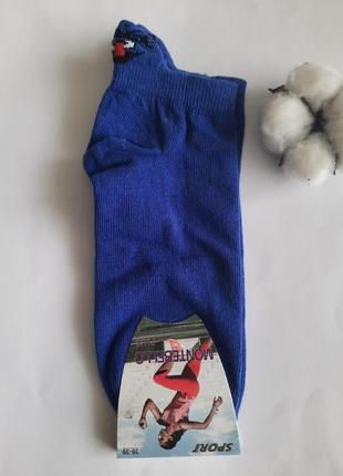 Носки женские короткие яркие с вышивкой на хлястике montebello турция премиум качество