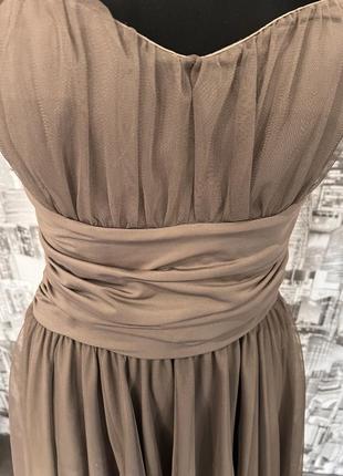 Платье с открытыми плечами мокко2 фото