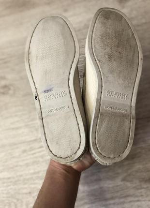 Кожаные белые топсайдеры мокасины sperry 36-37 р3 фото