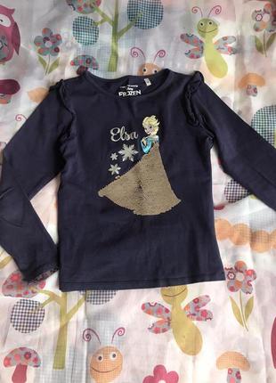 Disney frozen c&a elsa 134 140 реглан лонгслив паєтки перевертиши