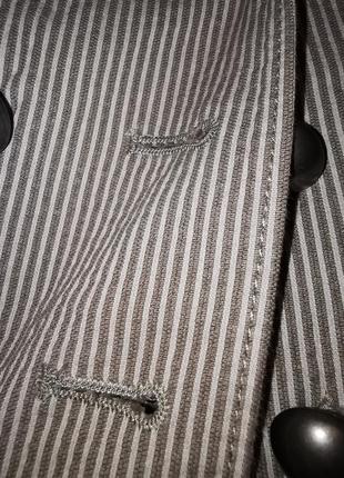 Двубортный пиджак в полоску коттон хлопок kew кафтан6 фото