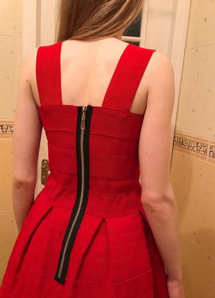 Красное бандажное платье3 фото
