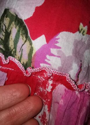 Тоненькая юбка коттон хлопок в принт цветы длинная макси на резинке vanilla sands4 фото