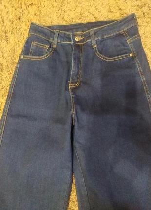 Синие прямые джинсы2 фото