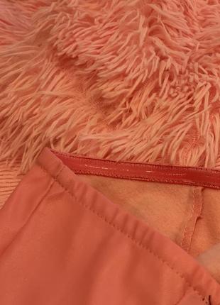 Кожаное розовое платье3 фото