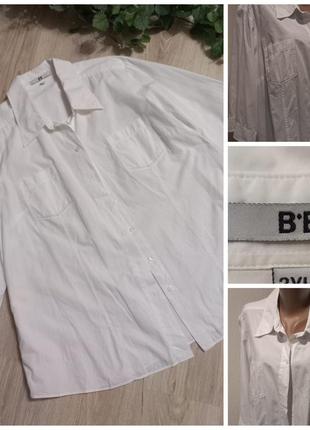 Свободная белая хлопковая рубашка кофточка блузка