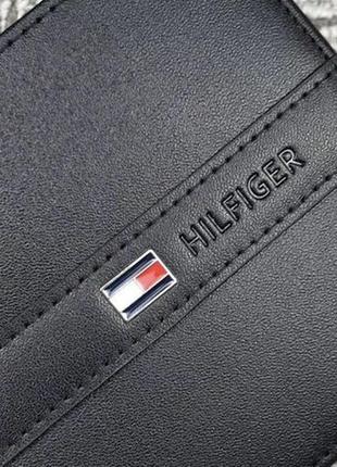 Мужской кошелек tommy hilfiger черный на подарок4 фото