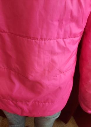 Куртка ярко розовая с капюшоном4 фото