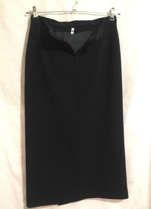 Нова юбка спідниця чорна стреч з шлицею на подкладці  классична  міді5 фото
