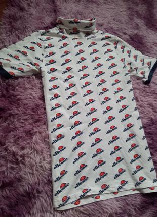 Монограмна біла футболка ellesse з горлом стойкою