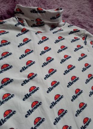 Монограмна біла футболка ellesse з горлом стойкою2 фото