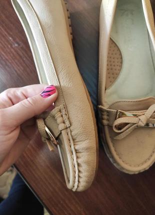 Бежевые мокасины , туфли, лоферы 37р