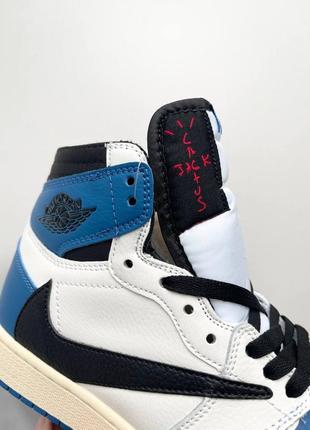 Nike air jordan 1 retro high og x travis scott x fragment брендовые высокие кроссовки найк джордан синие жіночі круті блакитні кросівки8 фото
