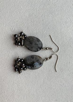 Серьги с лабрадором 2