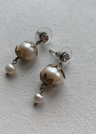 Сережки з натуральними перлами