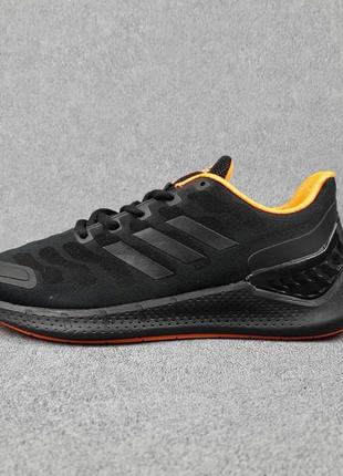 Мужские черно-оранжевые кроссовки adidas ventania🆕 черные кроссовки адидас