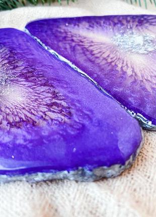 Фиолетовые подстаканники из эпоксидной смолы