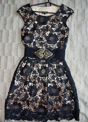 Красивое черное платье шелк, мережево