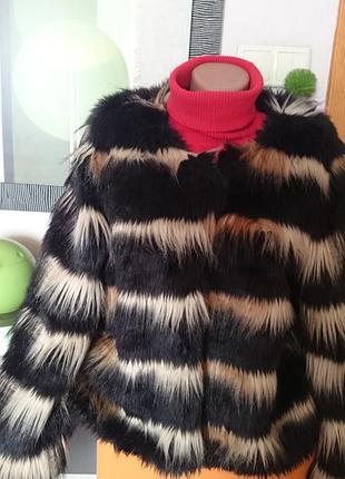 Легкий весняний італійський кожушок в стилі автоледі з штучного хутра + шарф у подарунок!