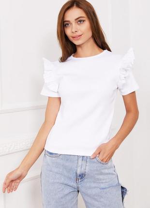 Белая футболка с оригинальными рукавами missguided1 фото