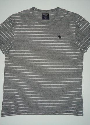 Футболка  abercrombie & fitch  cotton серая (l)