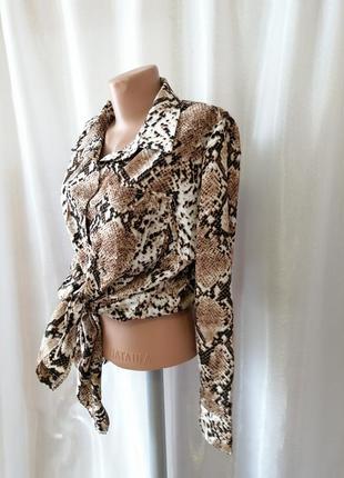 Рубашка блуза хищный принт питон змея чешуя  с накладными карманами на груди ⛔ ‼ отправляю товар бе