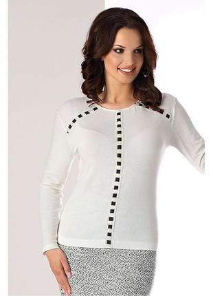 Женская трикотажная блуза молочного цвета krystyna top-bis