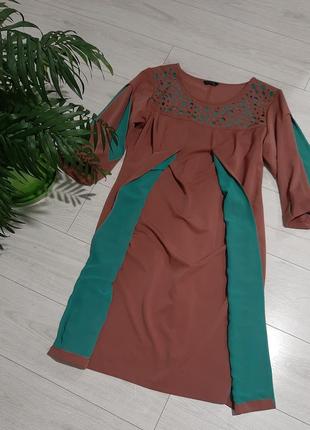 Платье женское терракотового цвета . оригинальный фасон.