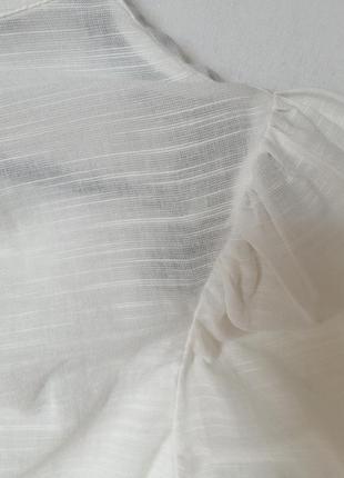 Красивая эффектная блуза рубашка из натуральной ткани льняной фактуры  пышный рукав драпировка на г7 фото