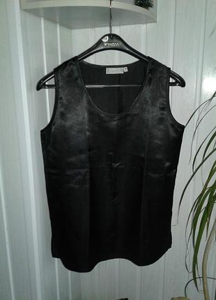 Топ чорний атласний базовий вільний р м