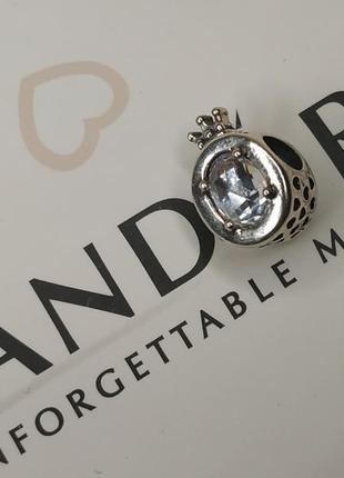 Шарм пандора стерлінгове срібло 925 проба цирконій велика буква корона логотип бренду великий камінь2 фото