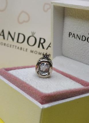 Шарм пандора стерлінгове срібло 925 проба цирконій велика буква корона логотип бренду великий камінь3 фото