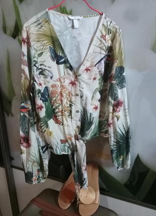 H&m невесомая батистовая блуза именитого бренда3 фото