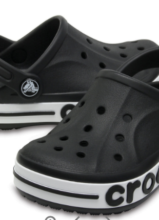 Дитячі чорні сабо crocs kids' bayaband clogs