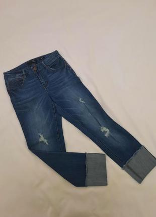Джинси укорочені світлі штани/джинсы укорочение светлие брюки1 фото
