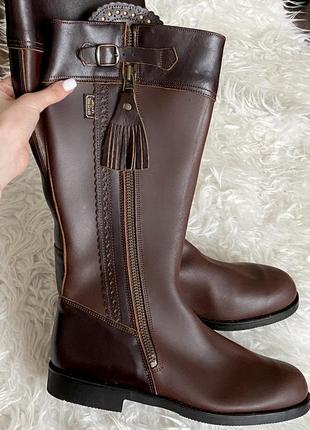 Кожаные классические сапоги, коричневого цвета