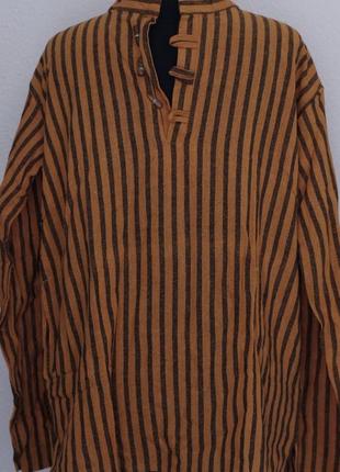 Короткая мужская курта ( рубашка) полоска. размер s индия