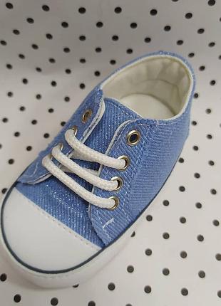 Пинетки кеды детские джинс papulin 17, 18, 19 р