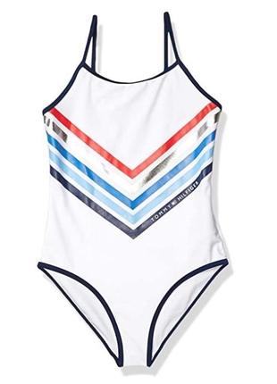 Tommy hilfiger girls one-piece lécole цільний купальник оригінал l-12 і xl-16